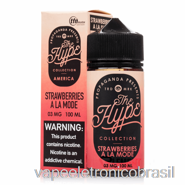 Vape Eletrônico Hype - Morangos A La Mode - E-líquidos De Propaganda - 100ml 12mg